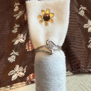 Pretty Pinkie White Gold Ring with Diamond Accents